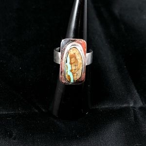 Royston Natural Ribbon Turquoise Silver Ring C1-21